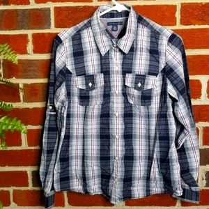 Tommy Hilfiger Plaid Long Sleeve Shirt L